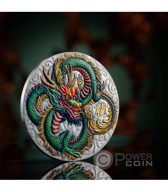 POWER OF GREEN DRAGON 5 Oz Silver Coin 10$ Niue 2024