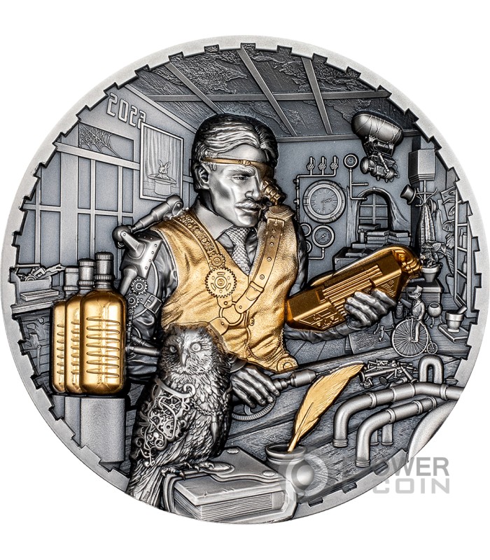 SCIENCE LAB Steampunk 3 Oz Silver Coin 20 Cook Islands 2023