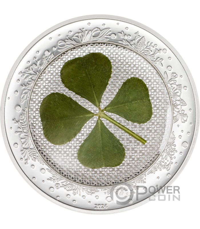 QUADRIFOGLIO PORTAFORTUNA Ounce of Luck 1 Oz Moneta Argento 5