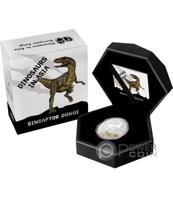 SINRAPTOR DONGI Dinosaurs in Asia 1 Oz Silver Coin 2$ Samoa 