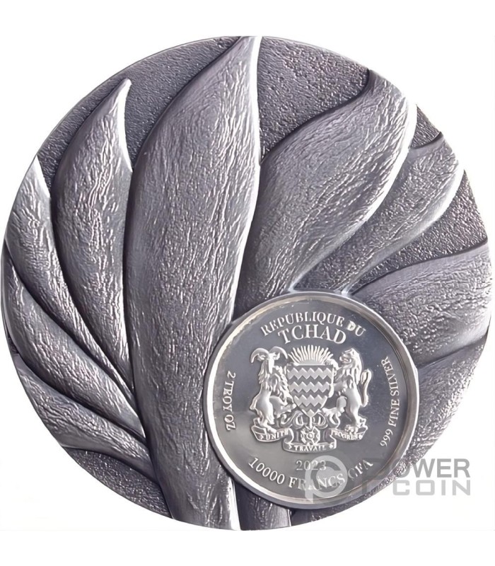 NINE TAILED FOX 2 Oz Silver Coin 10000 Francs Chad 2023