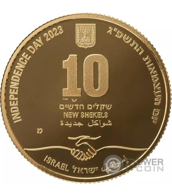 ABRAHAM ACCORDS Israel's Independence Day Gold Coin 10 Nis Israel 2023