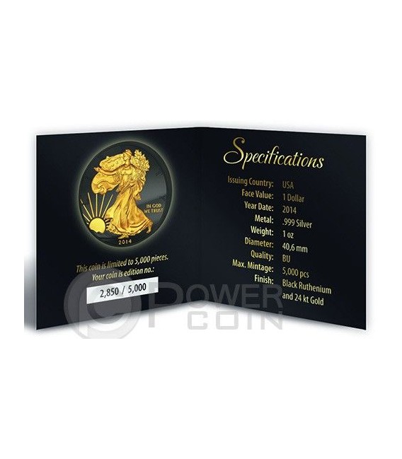 GOLDEN ENIGMA Walking Liberty Black Ruthenium 1 Oz Silver