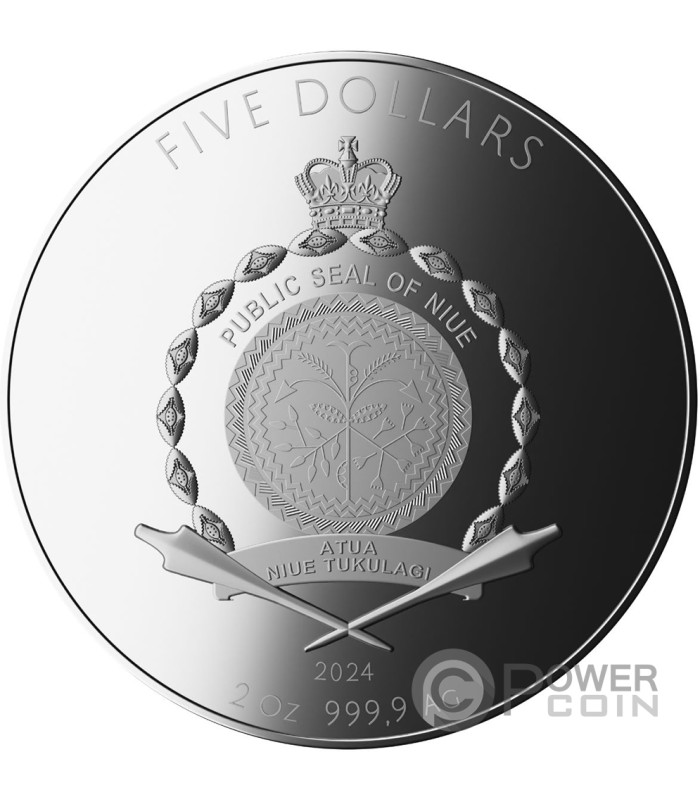 EARTH 2 Oz Silver Coin 5 Niue 2024   Earth 2 Oz Silver Coin 5 Niue 2024 