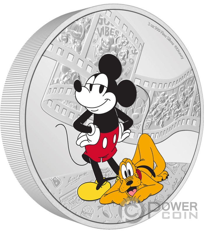 MICKEY AND PLUTO Mickey and Friends 3 Oz Silver Coin 10$ Niue 2023