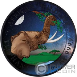 ELEPHANT Giant Moon African Wildlife 1 Kg Kilo Silver Coin 2000