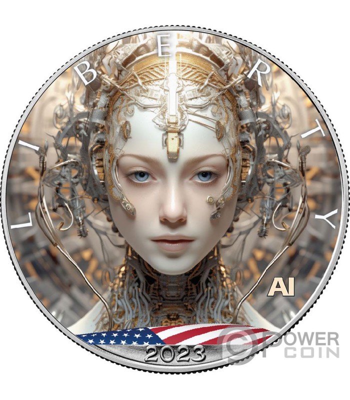 CYBER WOMAN Artificial Intelligence 1 Oz Silver Coin 1$ Usa 2023