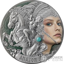AMAZON Femina Bellator 2 Oz Silver Coin 2000 Francs Cameroon 2024