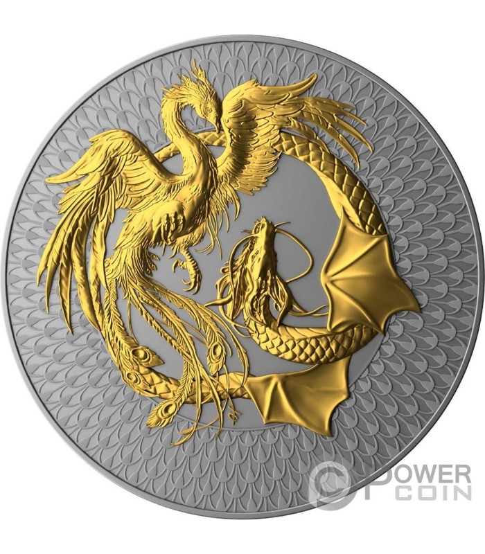 PHOENIX AND DRAGON Ruthenium Dark Gilded 2 Oz M 5