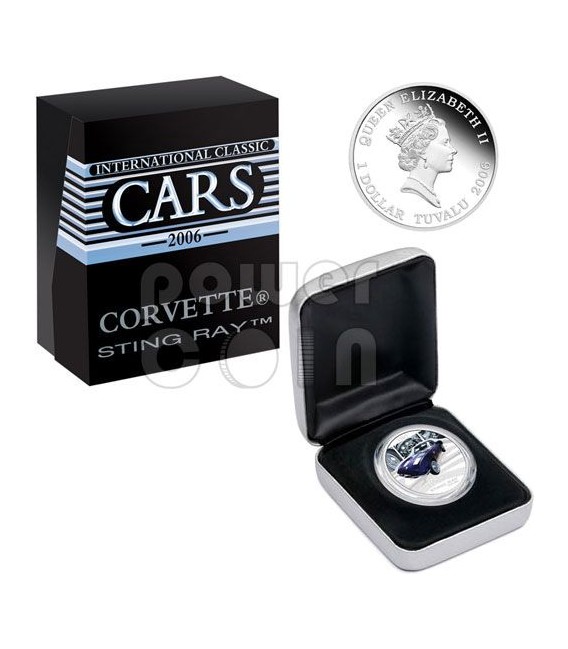 CHEVROLET CORVETTE STING RAY Sports Cars Monnaie Argent 1 Tuvalu 2006