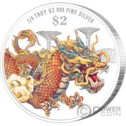 DRAGON Lunar Year Gilded 1 Oz Monnaie Argent 2$ Niue 2024