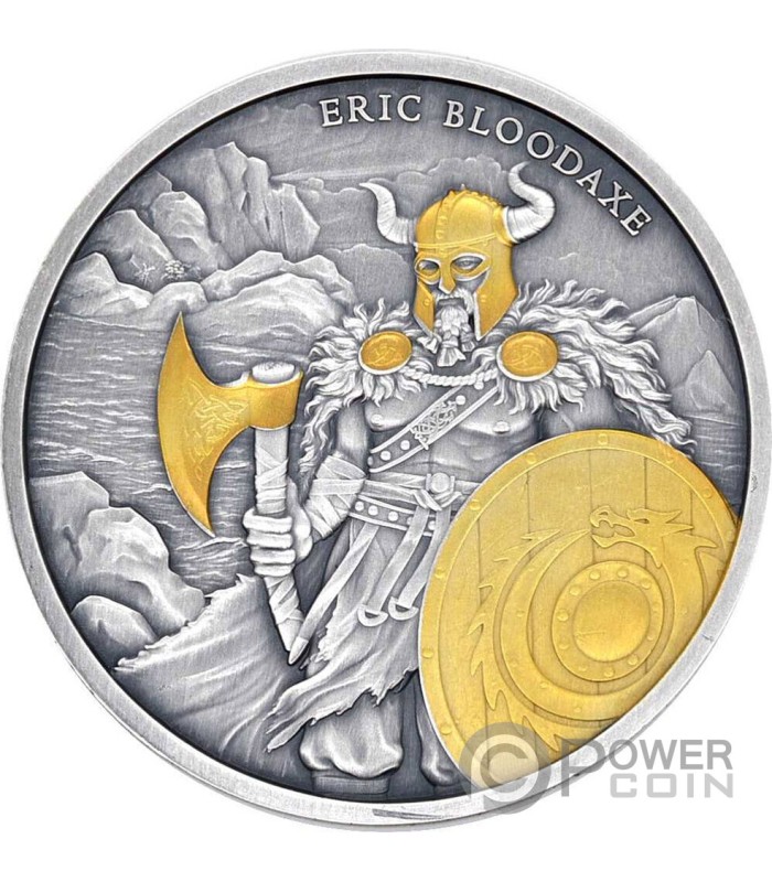 ERIC BLOODAXE Legendary Warriors Gilded 1 Oz Silver Medal 2023