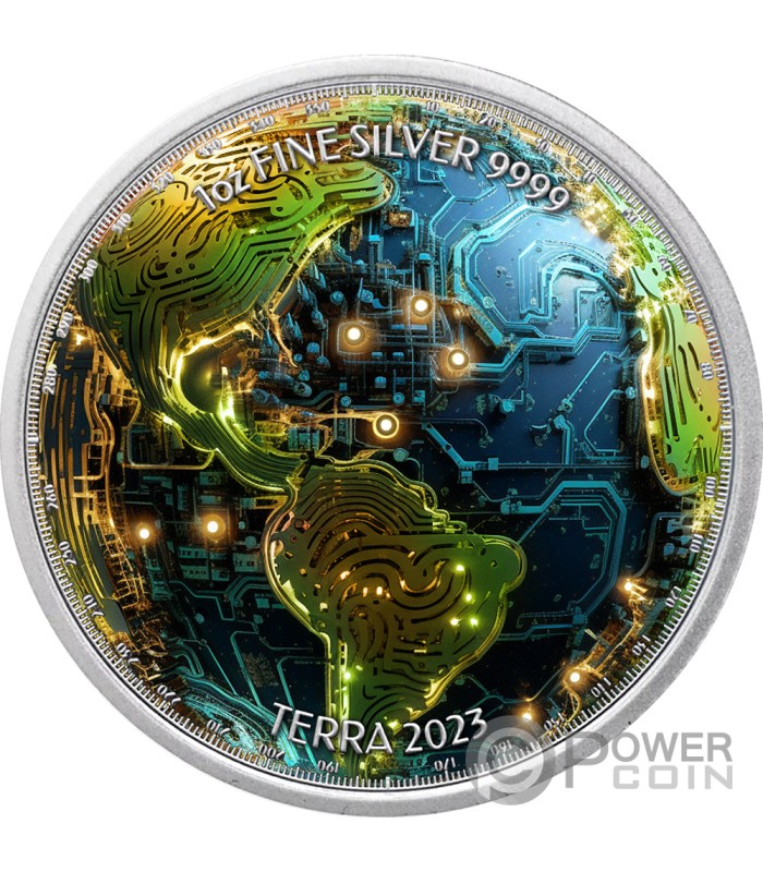 CYBER EARTH Metaverse 1 Oz Silver Coin 2$ Niue 2023