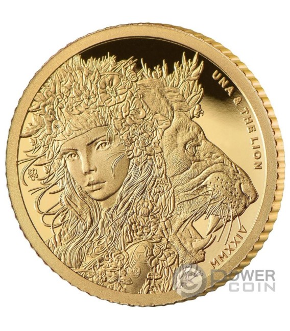 UNA AND THE LION Proof Gold Coin 2 Pounds Saint Helena 2024