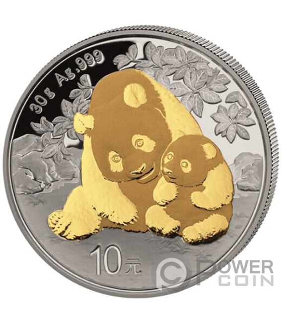 CHINA PANDA Gilded Silver Coin 10 Yuan China 2024