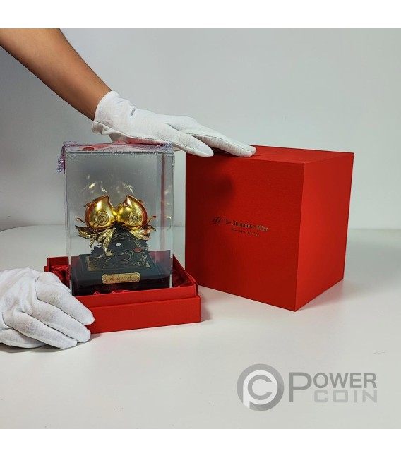 LONGEVITY PEACH Figurine Gold Foil Singapore 2024   Longevity Peach Figurine Gold Foil Singapore 2024 