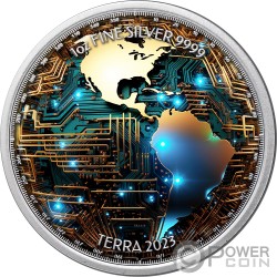 CYBER EARTH Metaverse 1 Oz Silver Coin 2$ Niue 2023