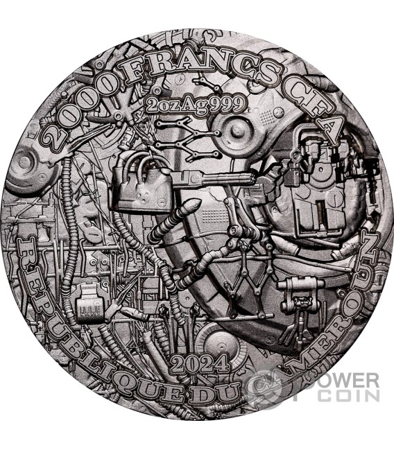 EXPERIENCE THE FUTURE WITH AI Antiqued 2 Oz Silver Coin 2000 Francs ...