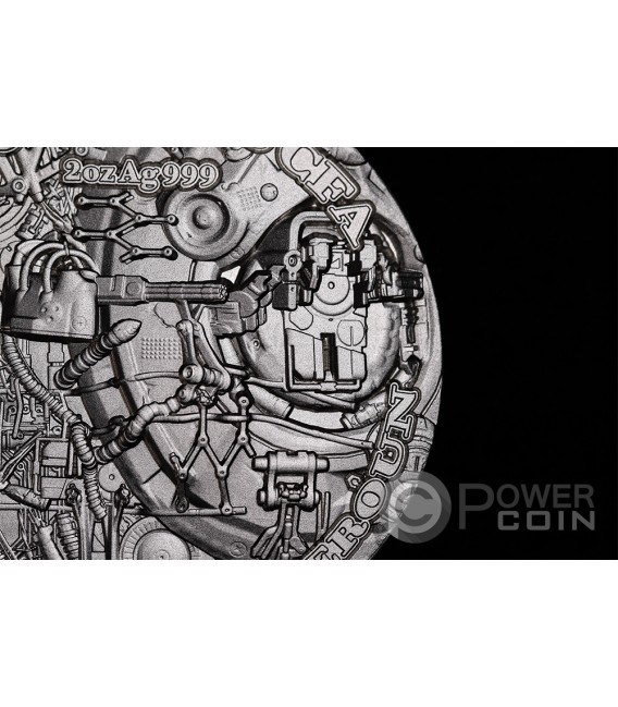 EXPERIENCE THE FUTURE WITH AI Antiqued 2 Oz Silver Coin 2000 Francs   Experience The Future With Ai Antiqued 2 Oz Silver Coin 2000 Francs Cameroon 2024 