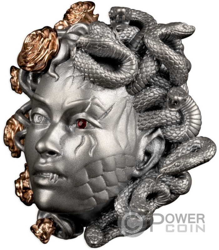 MEDUSA 3D Two Faces Myth and Transformation 3 Oz Silver Coin 5 