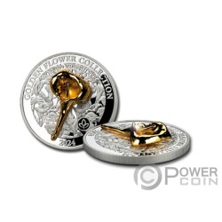 CALLA Golden Flower Collection 1 Oz Серебряная Монета 5$ Самоа 2024