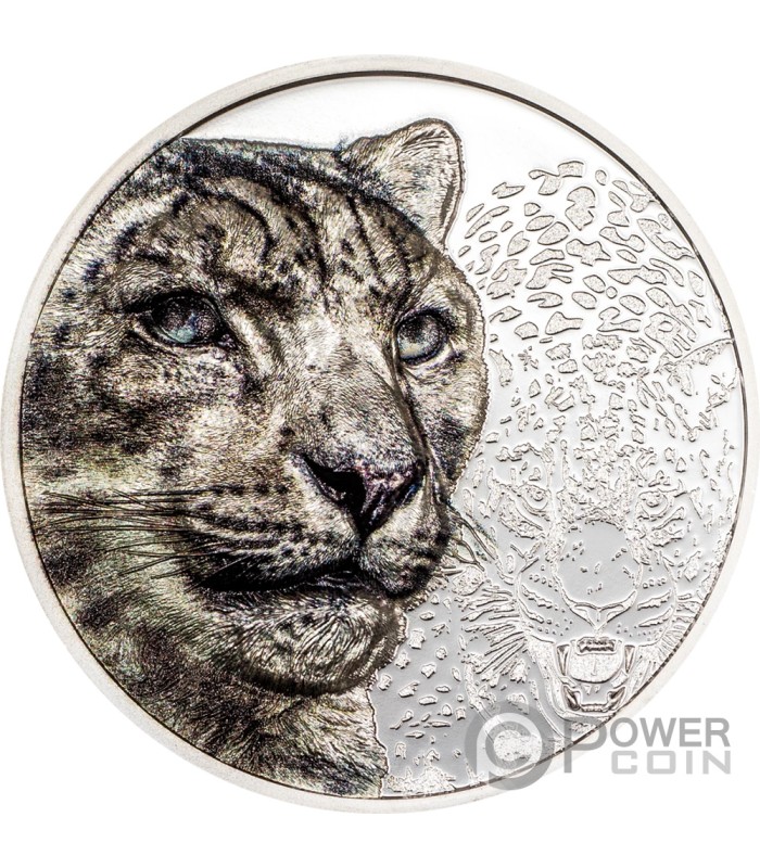 SNOW LEOPARD Wild Mongolia 1 Oz Silver Coin 500 Togrog Mongolia 2024