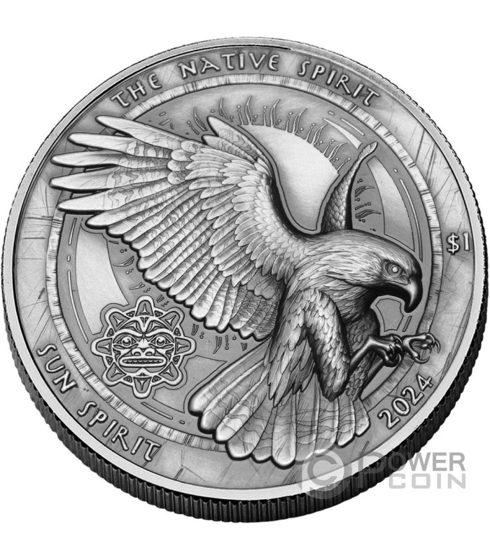 SUN SPIRIT The Native Spirit 1 Oz Silver Coin 1$ Sioux Nation 2024