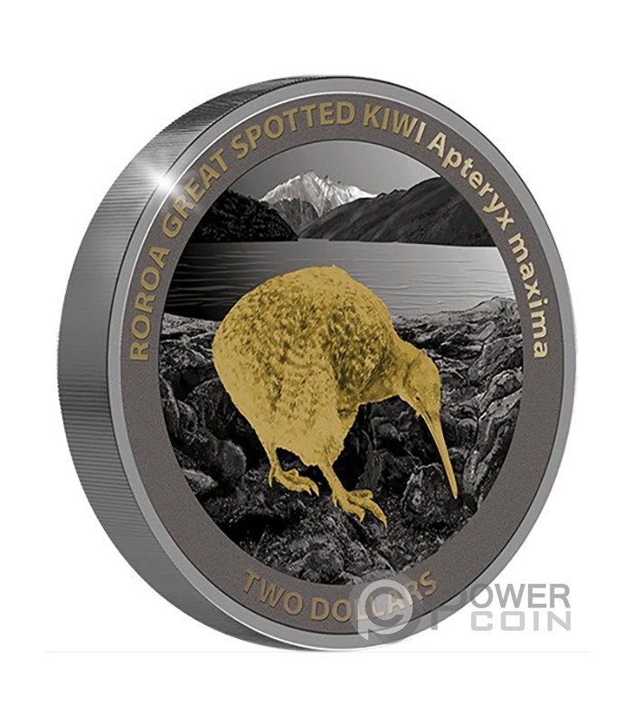KIWI Gilded 2 Oz Silver Coin 2$ New Zealand 2024