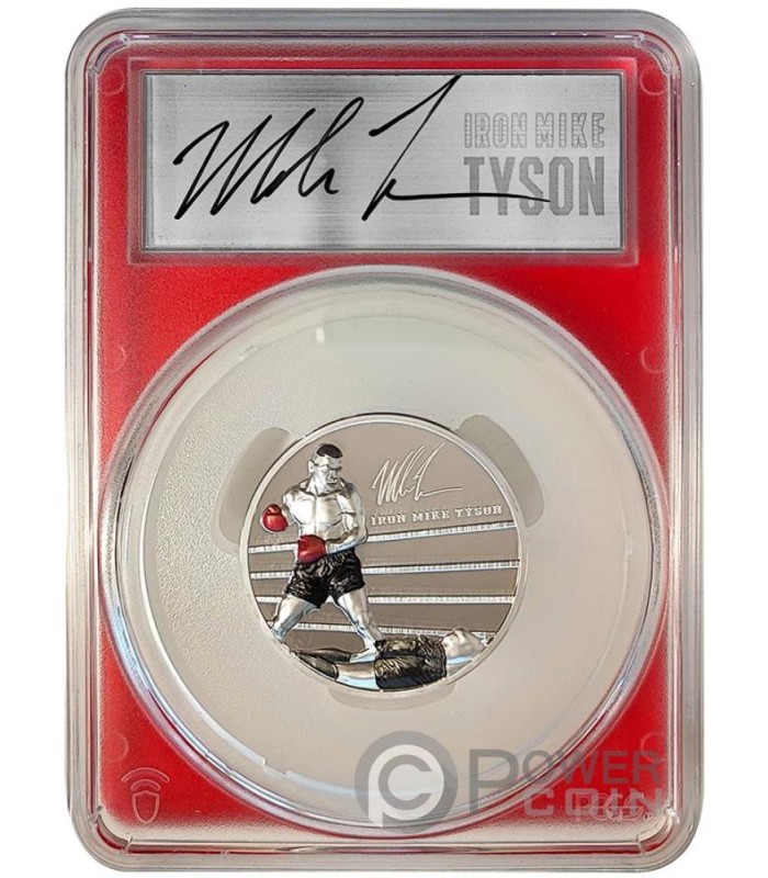 MIKE TYSON Signature Graded PCGS PR70 2 Oz Silver Coin 10 Cook Islands 2023