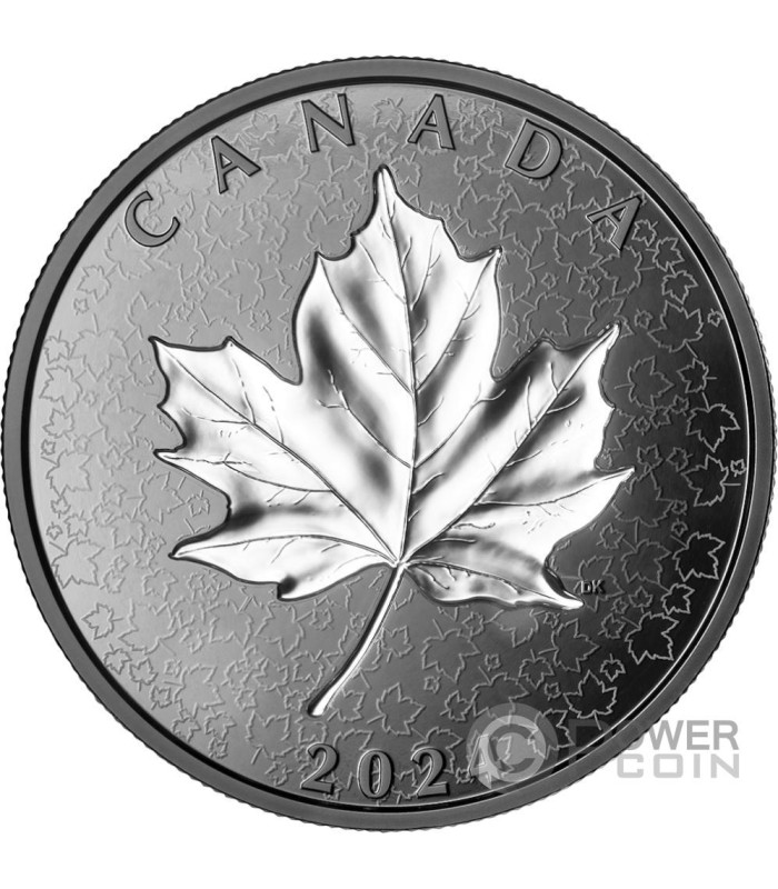 MAPLE LEAF Incuse Strike 5 Oz Silver Coin 50$ Canada 2024