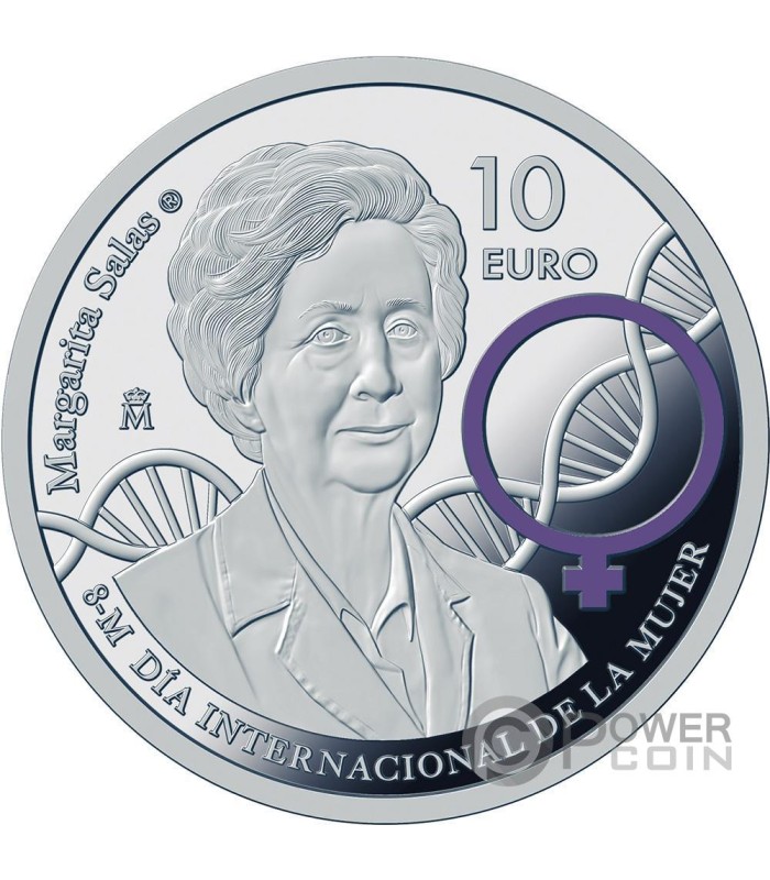 MARGARITA SALAS International Women Day Silver Coin 10 Euro Spain 2024