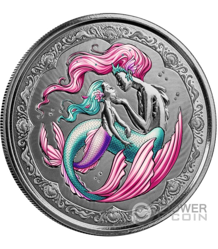 MERMAID MOTHER AND DAUGTHER 1 Oz Silver Coin 2$ Tala Samoa 2023