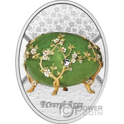 APPLE BLOSSOM EGG Faberge Eggs Moneda Plata 1$ Niue 2024