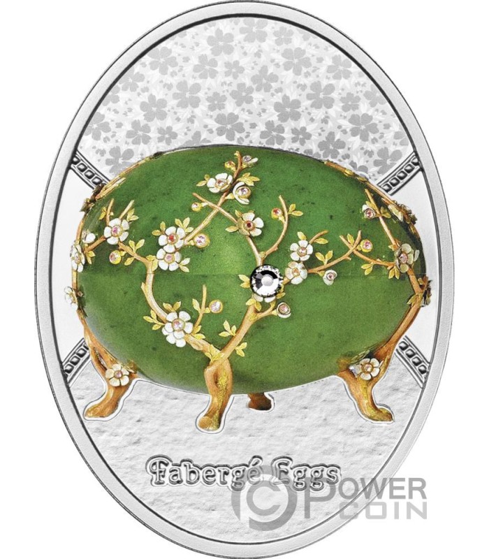 APPLE BLOSSOM EGG Faberge Eggs Moneta Argento 1$ Niue 2024