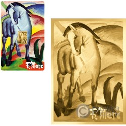 BLUE HORSE I Franz Marc 1/1000 Oz Moneta Oro 3000 Francs Chad