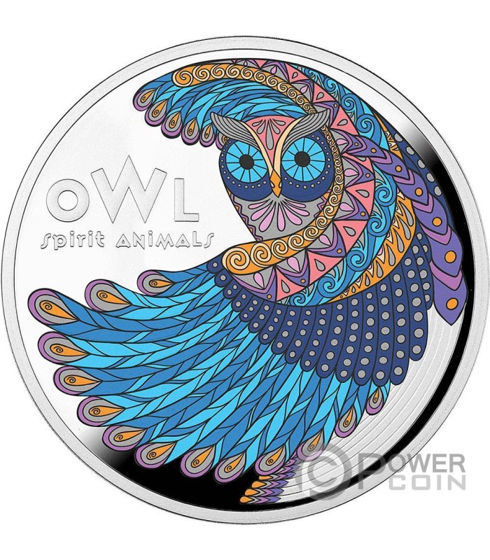 OWL Spirit Animals Silver Coin 1$ Niue 2024