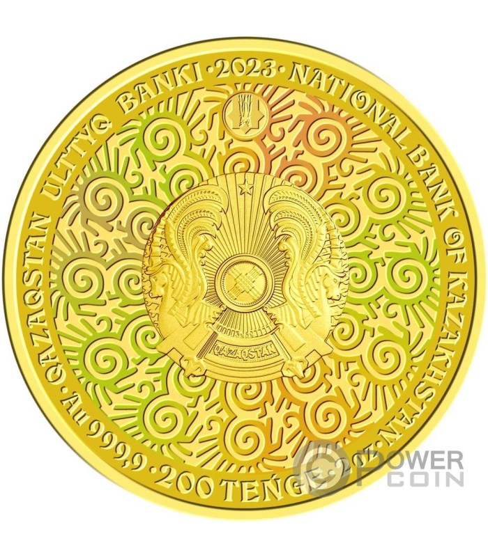 KOKBORI Sky Wolf 2 Oz Gold Coin 200 Tenge Kazakhstan 2023