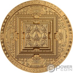 VAIROCHANA BUDDHA MANDALA Archeology Symbolism Gilded 3 Oz Moneda Plata 2000 Togrog Mongolia 2022