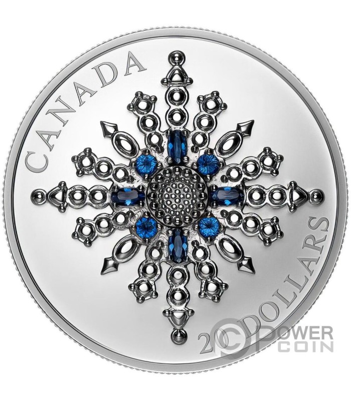 SAPPHIRE JUBILEE SNOWFLAKE BROOCH Silber Münze 20$ Canada 2024