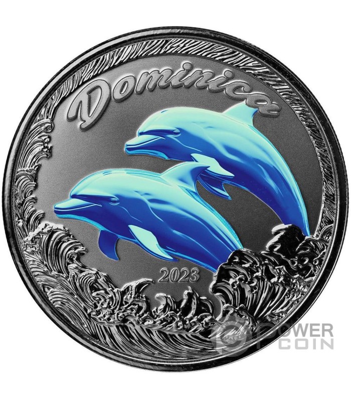 DOMINICA DOLPHIN EC8 1 Oz Silver Coin 2$ Eastern Caribbean 2023