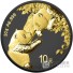 PANDA Black Platinum and Gold Moneda Plata 10 Yuan China 2023