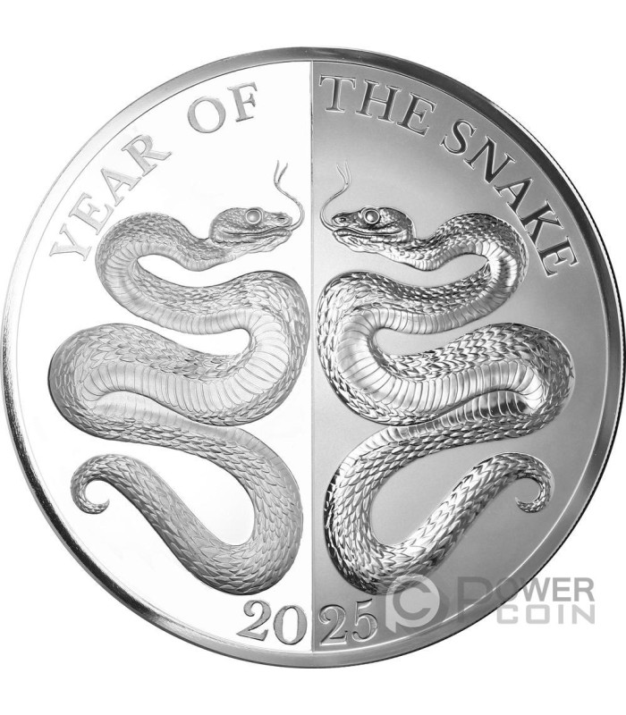 MIRROR SNAKE Chinese Lunar Year 1 Oz Silver Coin 5$ Tokelau 2025