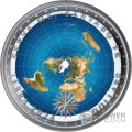 FLATH EARTH Conspiracies Terra 1 Oz Moneda Plata 5$ Tokelau 2024