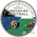 UEFA EURO 1 Oz Moneta Metallo Germany 2024