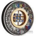 RUBIK CUBE 50 Anniversario 2 Oz Moneta Argento 2$ Tuvalu 2024