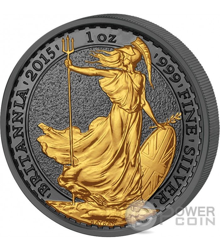 GOLDEN ENIGMA Britannia Black Ruthenium 1 Oz Silver Coin 2£ United Kingdom  2015