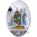 FATHER FROST AND SNOW MAIDEN Matrioshka Doll 1 Oz Silver Coin 5$ Solomon Islands 2025