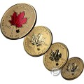 MAPLE LEAF FRACTIONAL Set 4 Gold Coin Canada 2025