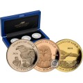 SHADES OF GOLD Eagle 3 Gold Coins Set 10$ Solomon Islands 2024