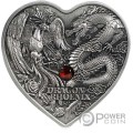 DRAGON AND PHOENIX 1 Oz Moneda Plata 5000 Francs Chad 2024